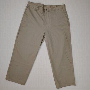 Timber Creek By Wrangler Pants Mens Sz 40 X 32 Flat Front Khakis High Rise Beige